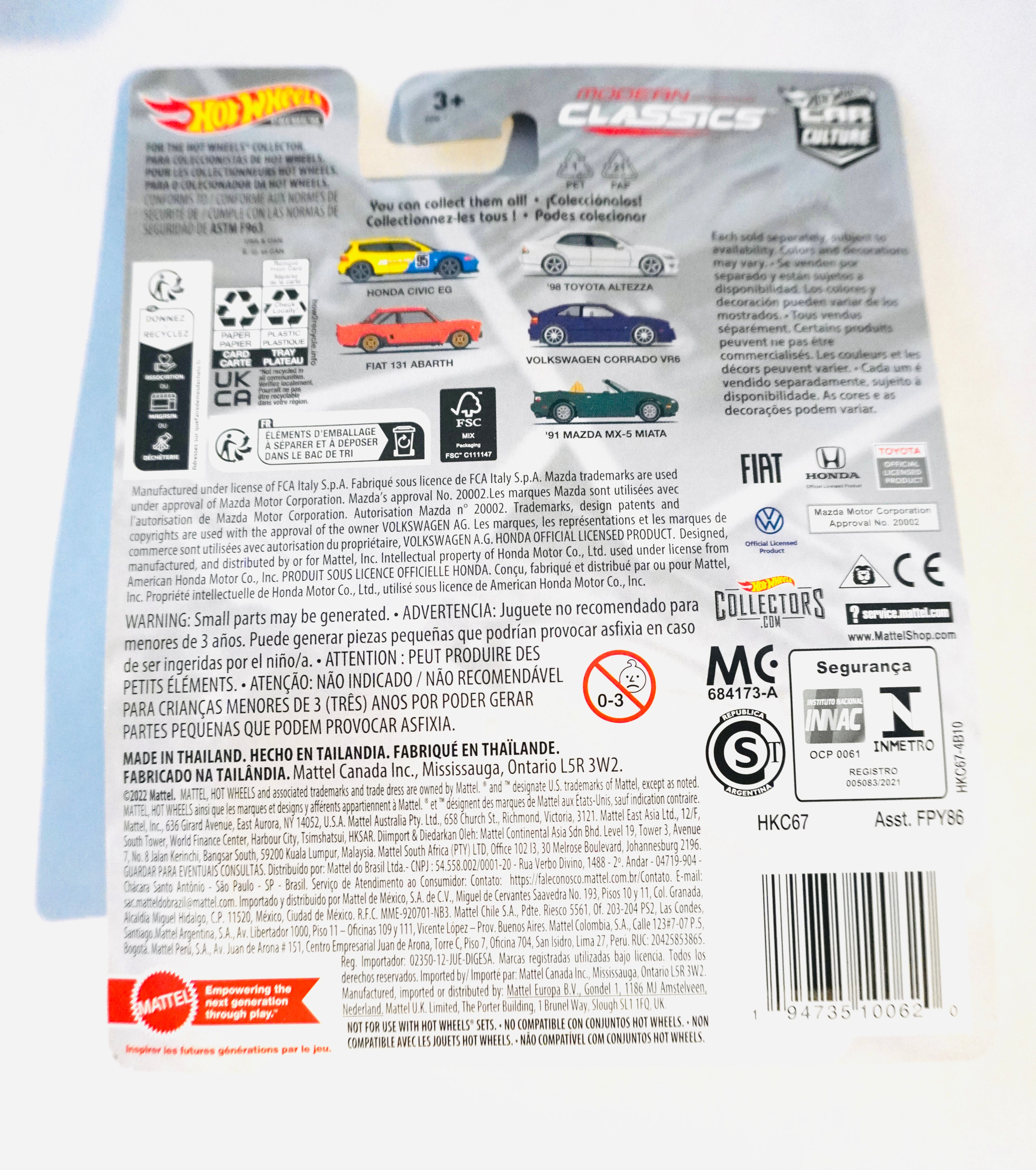 Hot Wheels 2023 Car Culture Modern Classics Case E Honda Civic EG