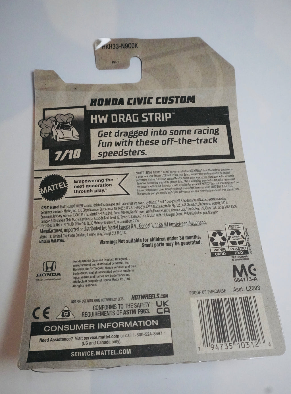 Hot Wheels Drag Honda Civic Custom