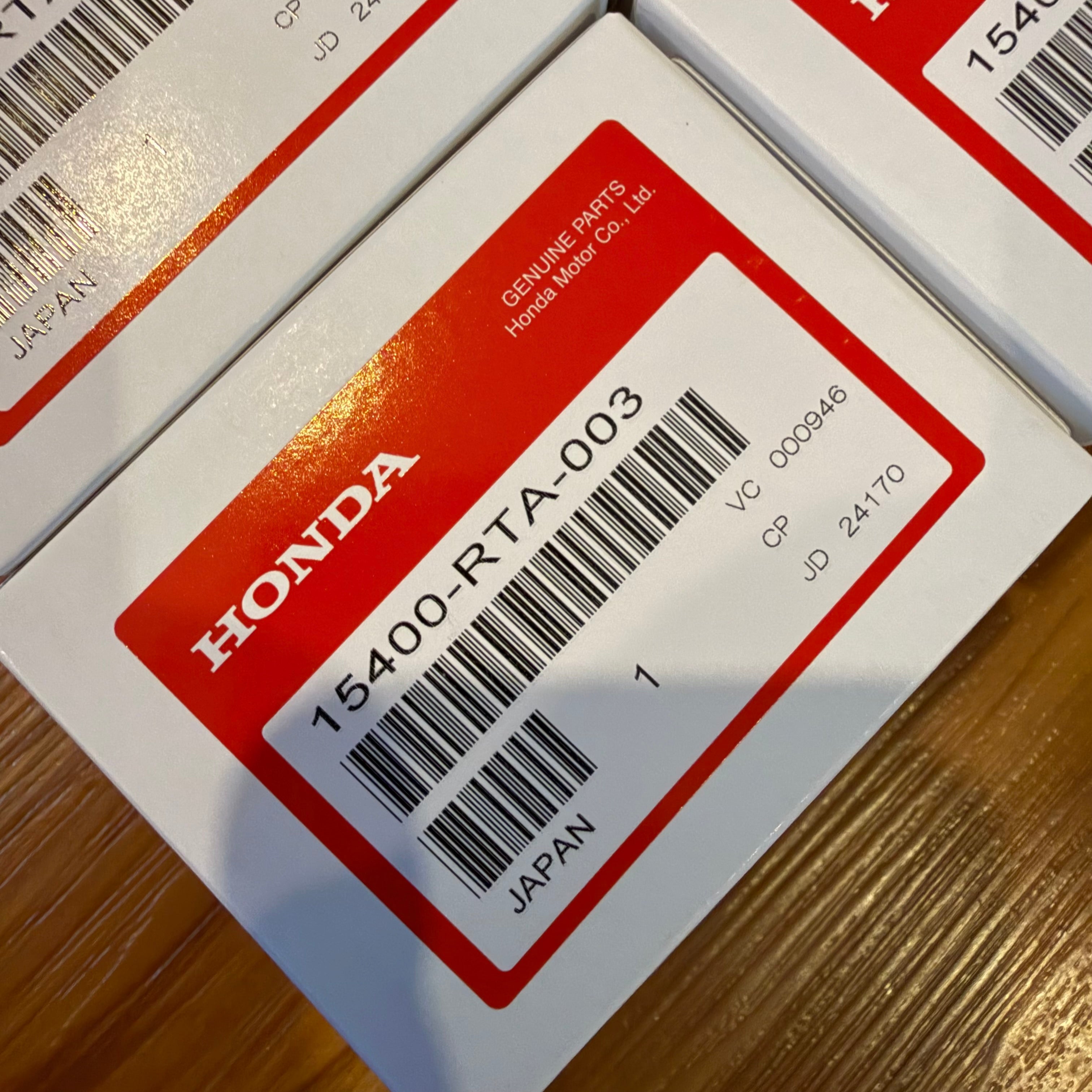 OEM HONDA OIL FILTERS MADE IN JAPAN 15400-RTA-003